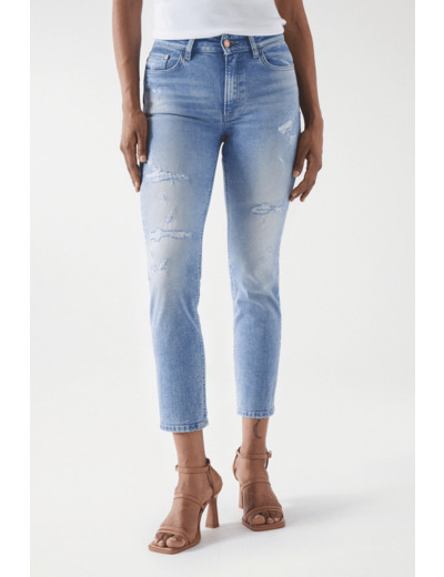 JEAN DESTINY PUSH UP CROPPED SLIM AVEC DÉCHIRURES