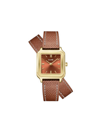 Montre Cluse Gracieuse Petite Double Leather, Nutshell, Gold Colour
