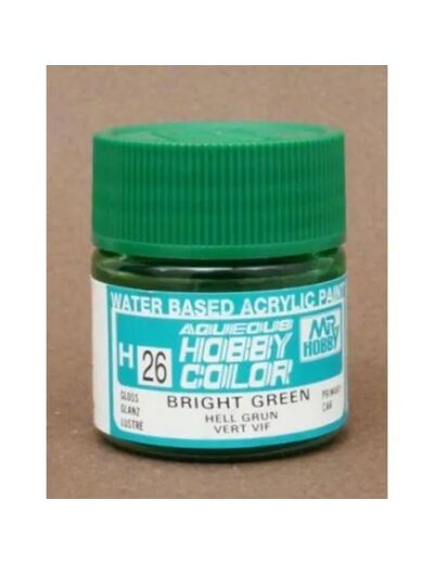 PEINTURE MAQUETTE MR HOBBY H026 VERT VIF BRILLANT 10ML