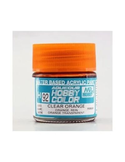 PEINTURE MAQUETTE MR HOBBY H092 ORANGE TRANSPARENT BRILLANT 10ML