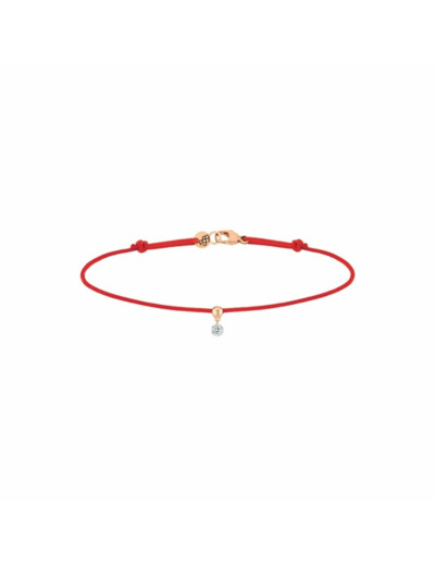 Bracelet La Brune & La Blonde BB rouge en or rose et diamant de 0.07ct