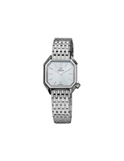 Montre March LA.B LADY MANSART ELECTRIQUE 26 MM - WHITE - Acier 9 Maillons Plat
