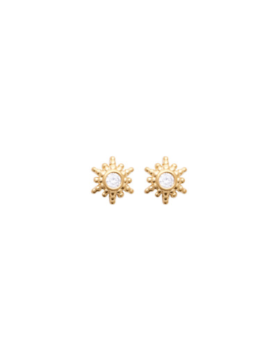 Boucles d'oreilles en plaqué or et oxydes de zirconium