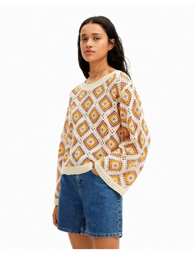 PULL CROCHET MULTICOLORE