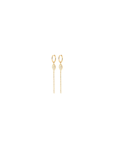 Boucles d'oreilles créoles en plaqué or et oxyde de zirconium