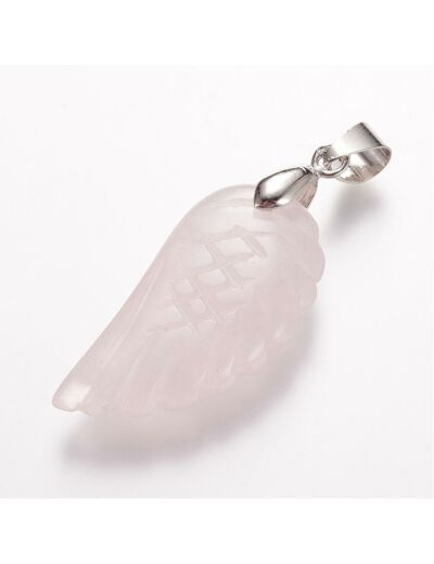 Pendentif aile en Quartz rose