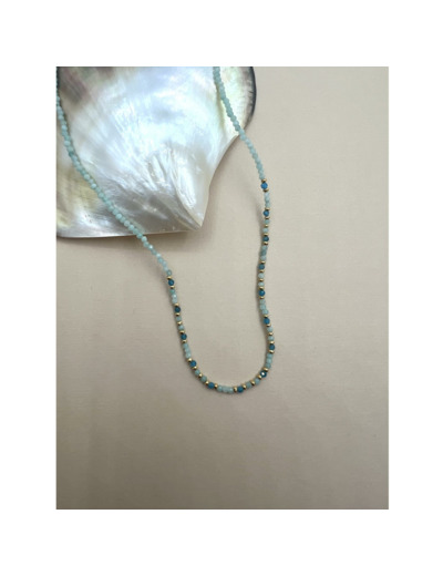 Collier ras de cou Indriya Perline en vermeil et amazonite