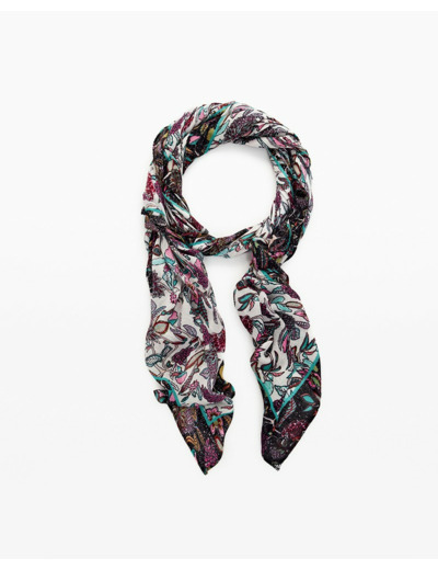 FOULARD RECTANGULAIRE A FLEURS