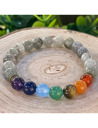 Bracelet 7 chakras labradorite