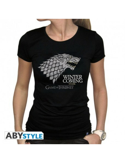 GAME OF THRONES - Tshirt "Winter is coming" femme MC black