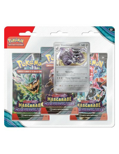 Pokémon EV06 : Mascarade Crépusculaire - Pack de 3 boosters - Vrombrotor