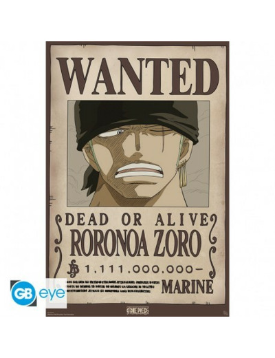 ONE PIECE - Poster Maxi 91,5x61 - Wanted Zoro Wano