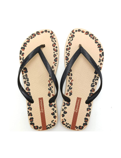 Tong femme beige black brown