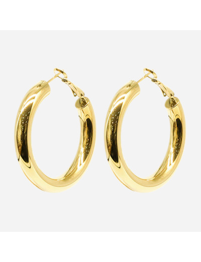 Boucles d'oreilles ZAG en acier doré