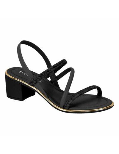 Sandale talon decrochee femme noir