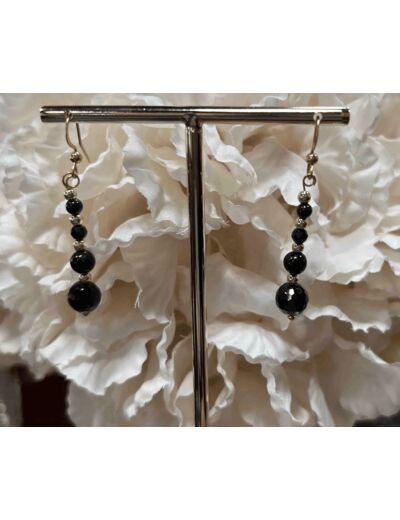 Boucles d"oreilles spinelle noir