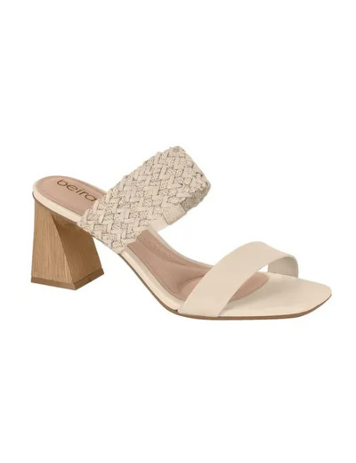 Mule talon decrochee femme blanc