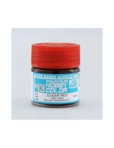 PEINTURE MAQUETTE MR HOBBY H090 ROUGE TRANSPARENT BRILLANT 10ML