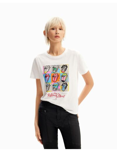 T-SHIRT MULTICOLORE DES ROLLING STONES.