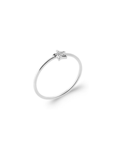 Bague en argent rhodié et oxyde de zirconium