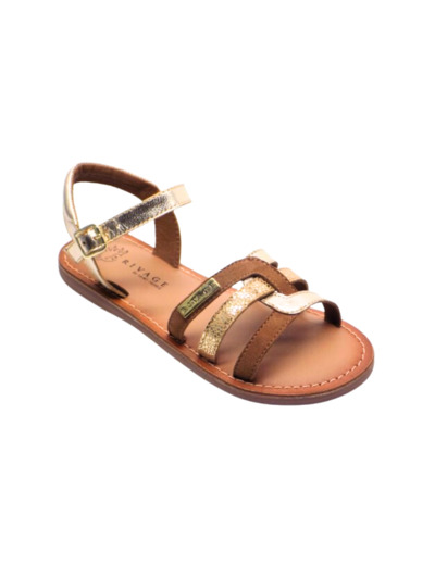 Sandale ouverte junior fille camel or