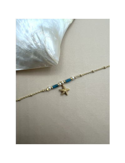 Bracelet Indriya Caraïbes en vermeil et apatite