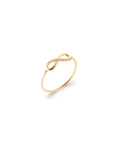 Bague en plaqué or et oxydes de zirconium