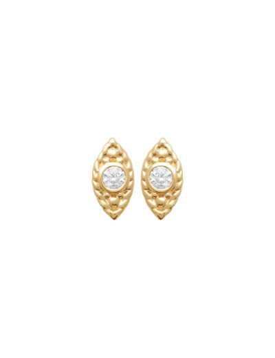 Boucles d'oreilles en plaqué or et oxydes de zirconium