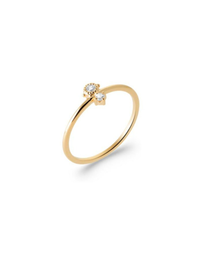Bague en plaqué or et oxyde de zirconium