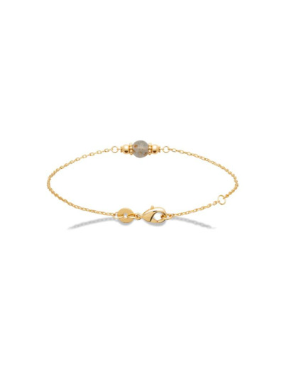 Bracelet en plaqué or et pierres naturelles