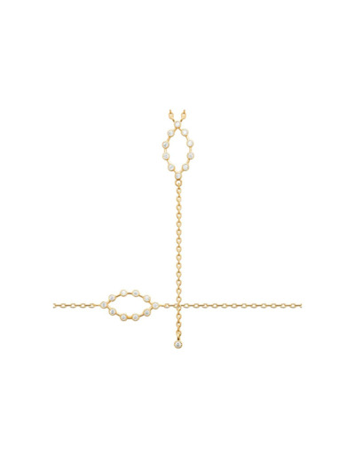 Collier en plaqué or et oxyde de zirconium, 45 cm