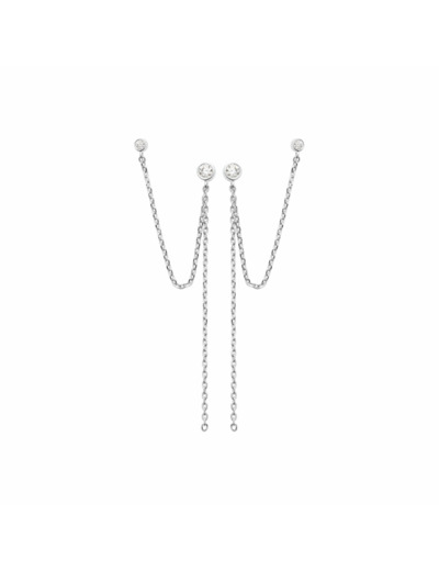 Boucles d'oreilles en argent rhodié et oxydes de zirconium
