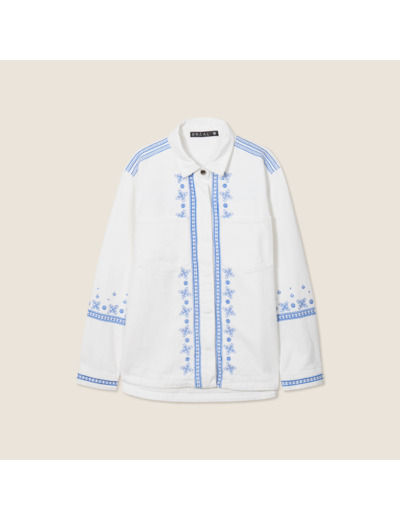 Surchemise brodée en jean