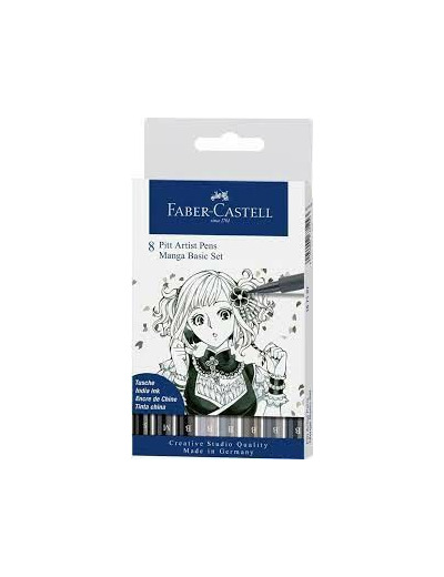 Pochette 8 Feutres Pitt Manga - B Faber Castell