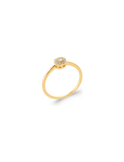 Bague en plaqué or et oxydes de zirconium