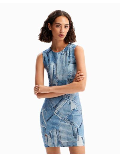 MINI-ROBE PATCHWORK DENIM