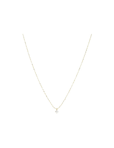 Collier Zag en acier doré et zircon