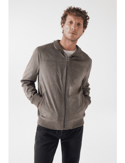 BLOUSON AVIATEUR EN DAIM