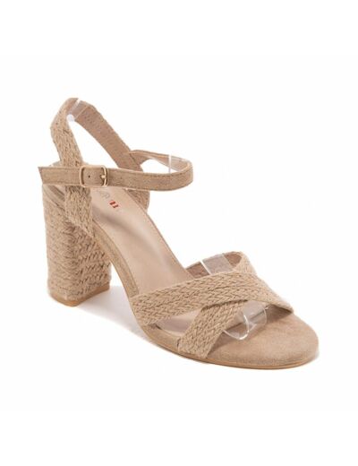 Sandale talon decrochee femme camel