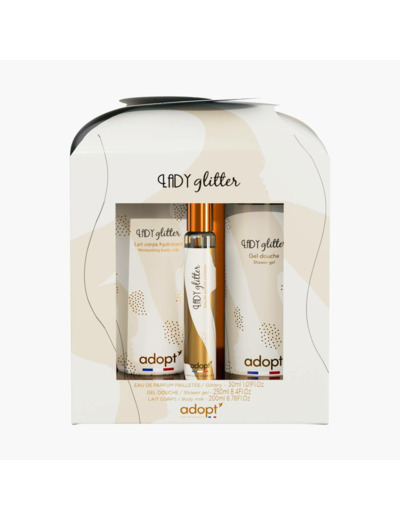 Lady Glitter - Coffret chalet 30ml paillettée + gel douche 250ml + lait corps 200ml