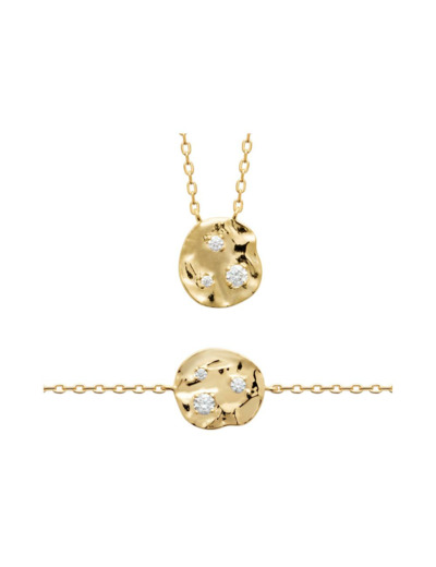 Collier en plaqué or et oxydes de zirconium