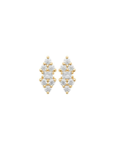 Boucles d'oreilles en plaqué or et oxydes de zirconium