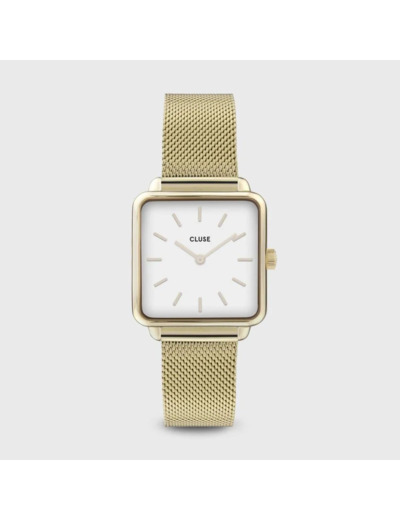 Cluse Montre La Tetragone Mesh White Gold