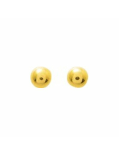 Boucles d'oreilles boule en or jaune, 3mm