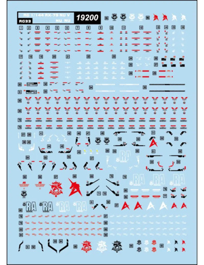 Water Decals RG  RX 79 NUV