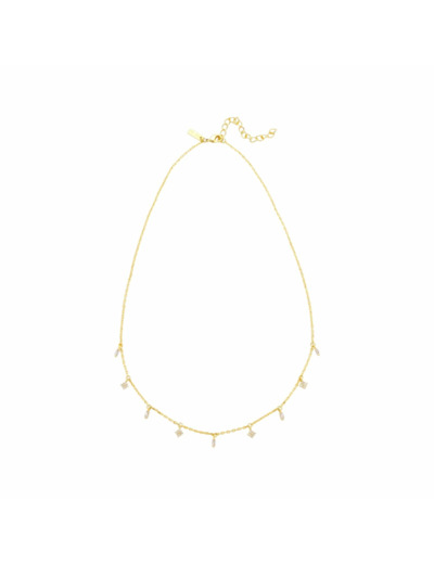 Collier Mya Bay High Line  en métal doré et fines pierres blanches