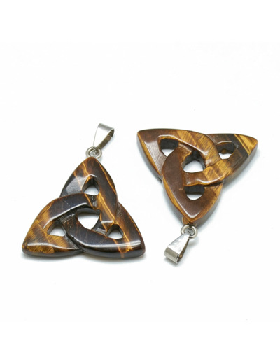 Pendentif œil de tigre triquetra