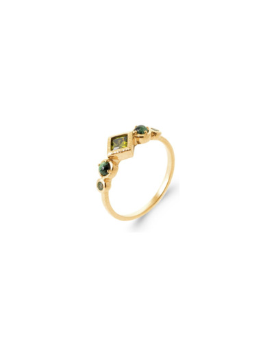 Bague en plaqué or et oxydes de zirconium
