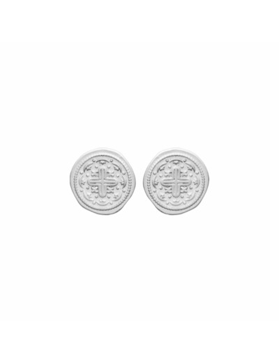 Boucles d'oreilles en argent rhodié