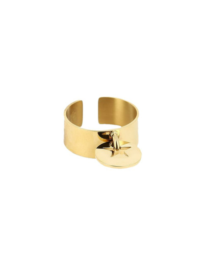 Bague ZAG Solaria en acier doré
